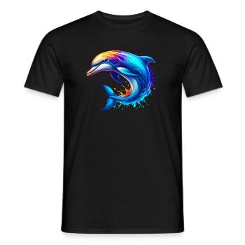 Delfin - Männer T-Shirt - Schwarz - Vorne - AI Model Male 178 light (178cm)