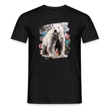 Polar Bear Graffiti Sprayer - Men's T-Shirt - black - Front - AI Model Male 178 light (178cm)