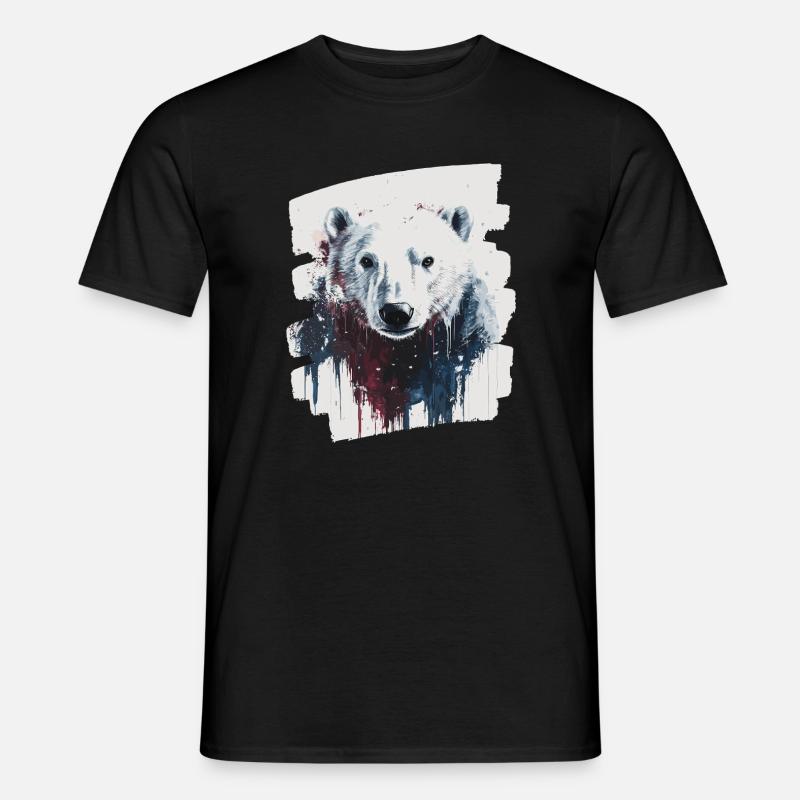Eisbär Graffiti Sprayer - Männer T-Shirt - Schwarz
