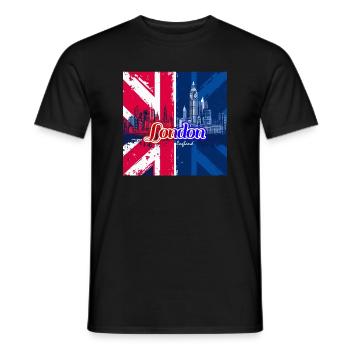 London Union Jack Skyline - Men's T-Shirt - black - Front - AI Model Male 178 light (178cm)