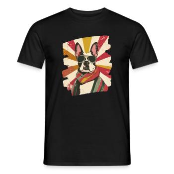 Bull Terrier Chien de combat Race de chien - T-shirt homme - noir - Devant - AI Model Male 178 light (178cm)