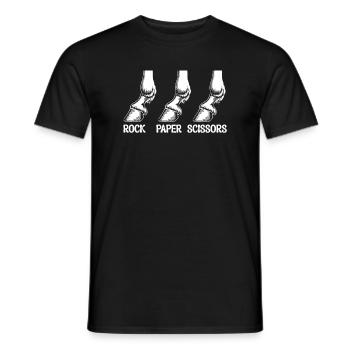 Roche Papier Ciseaux Drôle Cheval Sabots - T-shirt homme - noir - Devant - AI Model Male 178 light (178cm)