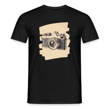 Camera Photographer Photo - Men's T-Shirt - black - Front - AI Model Male 178 light (178cm)