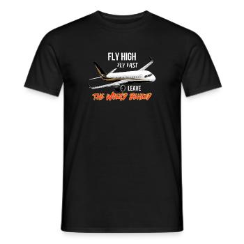 Fly High Leave Behind the World - Men's T-Shirt - black - Front - AI Model Male 178 light (178cm)