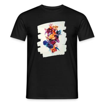 Printemps Printemps Début Fleur Fleurs - T-shirt homme - noir - Devant - AI Model Male 178 light (178cm)