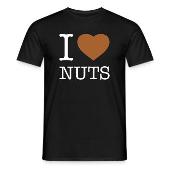 I LOVE NUTS - Männer T-Shirt - Schwarz - Vorne - AI Model Male 178 light (178cm)