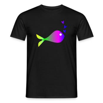 FISCH. SARDINE. APRILSCHERZ. MEER. OZEAN - Männer T-Shirt - Schwarz - Vorne - AI Model Male 178 light (178cm)