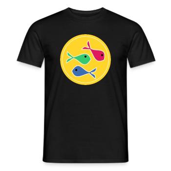 FISH. SARDINE. APRIL FOOL. SEA. OCEAN - Men's T-Shirt - black - Front - AI Model Male 178 light (178cm)