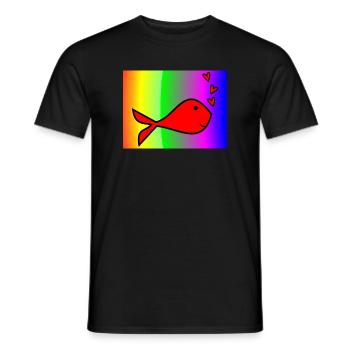 FISH. SARDINE. APRIL FOOL. SEA. OCEAN - Men's T-Shirt - black - Front - AI Model Male 178 light (178cm)