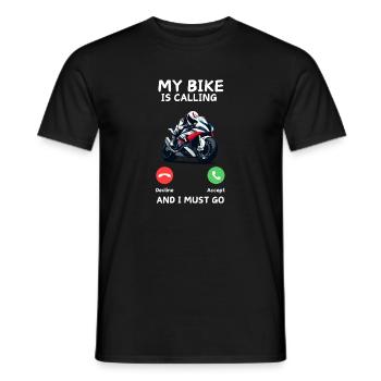 Mein Fahrrad ruft - Männer T-Shirt - Schwarz - Vorne - AI Model Male 178 light (178cm)