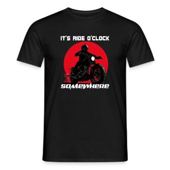 Ride O'Clock Biker - Männer T-Shirt - Schwarz - Vorne - AI Model Male 178 light (178cm)