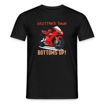 Kickstand Down Bottoms Up Moto - Männer T-Shirt - Schwarz - Vorne - AI Model Male 178 light (178cm)