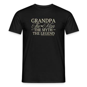 Grandpa The Man Myth Legend - Men's T-Shirt - black - Front - AI Model Male 178 light (178cm)