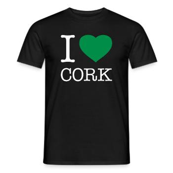 I LOVE CORK - Männer T-Shirt - Schwarz - Vorne - AI Model Male 178 light (178cm)