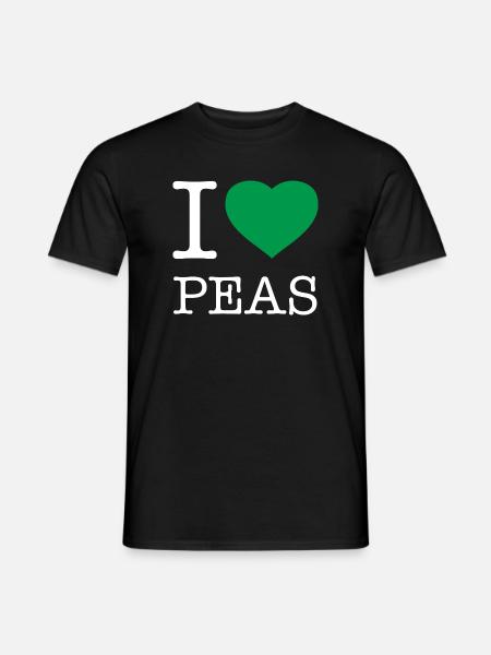 I LOVE PEAS Erbsen - Men's T-Shirt - black