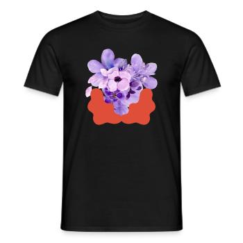 Purple Bloom with Coral Splash - Men's T-Shirt - black - Front - AI Model Male 178 light (178cm)