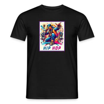 Hip-Hop Vibes – Rappeur avec micro - T-shirt homme - noir - Devant - AI Model Male 178 light (178cm)