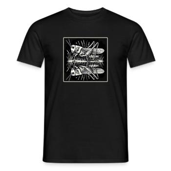 Spiegelbild der Natur – Heuschrecke in Symmetrie - Männer T-Shirt - Schwarz - Vorne - AI Model Male 178 light (178cm)