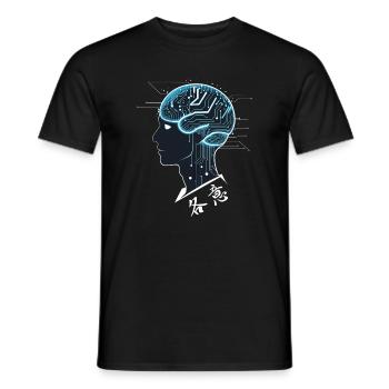 Brain AI - Men's T-Shirt - black - Front - AI Model Male 178 light (178cm)
