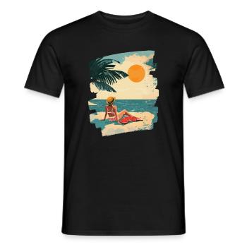 Summer Beach Retro - Men's T-Shirt - black - Front - AI Model Male 178 light (178cm)