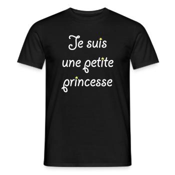 Je suis une petite princesse - T-shirt homme - noir - Devant - AI Model Male 178 light (178cm)