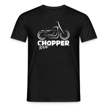 Chopper Love - Conception de ventilateur de moto - T-shirt homme - noir - Devant - AI Model Male 178 light (178cm)
