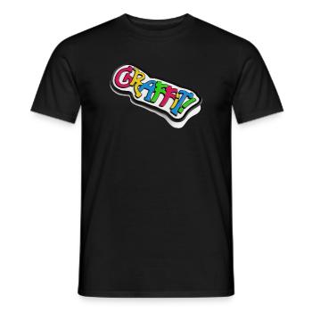Graffiti Schriftzug 3d Effekt - Männer T-Shirt - Schwarz - Vorne - AI Model Male 178 light (178cm)
