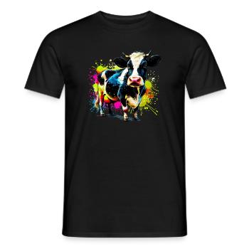 Vache - T-shirt homme - noir - Devant - AI Model Male 178 light (178cm)