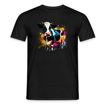 Vache - T-shirt homme - noir - Devant - AI Model Male 178 light (178cm)