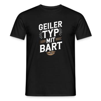 guy with beard beard barber full beard - Men's T-Shirt - black - Front - AI Model Male 178 light (178cm)