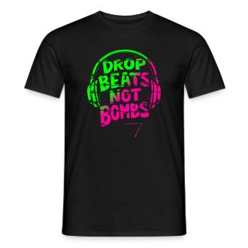 Drop Beats Not Bombs vert rose - T-shirt homme - noir - Devant - AI Model Male 178 light (178cm)