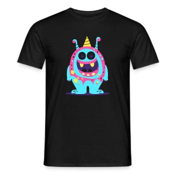 süsses und lustiges knuddel-kuschel monster kinder - Männer T-Shirt - Schwarz - Vorne - AI Model Male 178 light (178cm)