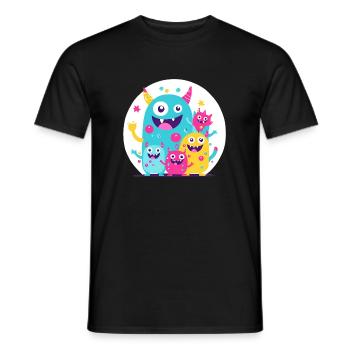 süsses und lustiges knuddel-kuschel monster kinder - Männer T-Shirt - Schwarz - Vorne - AI Model Male 178 light (178cm)