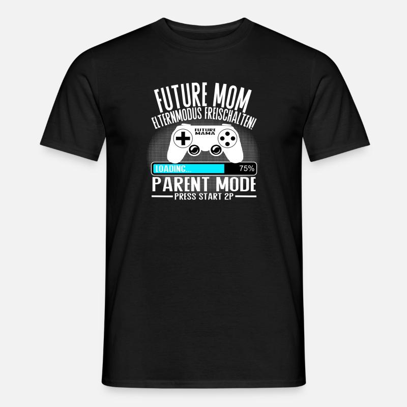 Mama lädt… Bitte warten! - Männer T-Shirt - Schwarz