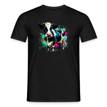 Vache - T-shirt homme - noir - Devant - AI Model Male 178 light (178cm)