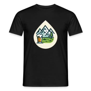 Bergkulisse mit Bierglas - Männer T-Shirt - Schwarz - Vorne - AI Model Male 178 light (178cm)