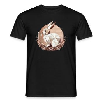 Geometrischer Hase im Nest –Stilvolles Osterdesign - Männer T-Shirt - Schwarz - Vorne - AI Model Male 178 light (178cm)