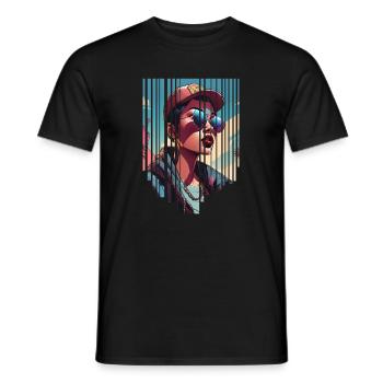 fille girlie sauvage punk freestyle amour peace style - T-shirt homme - noir - Devant - AI Model Male 178 light (178cm)