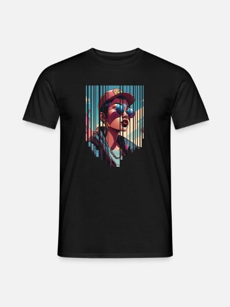 girl girlie wild punk freestyle love peace style - Men's T-Shirt - black