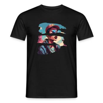 fille girlie sauvage punk freestyle amour peace style - T-shirt homme - noir - Devant - AI Model Male 178 light (178cm)