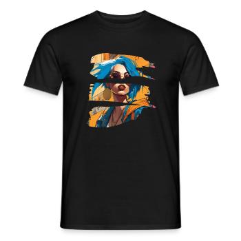 fille girlie sauvage punk freestyle amour peace style - T-shirt homme - noir - Devant - AI Model Male 178 light (178cm)