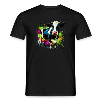 Vache - T-shirt homme - noir - Devant - AI Model Male 178 light (178cm)