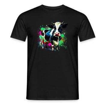 Mucca - T-shirt uomo - nero - Fronte - AI Model Male 178 light (178cm)