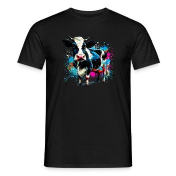 Vache - T-shirt homme - noir - Devant - AI Model Male 178 light (178cm)