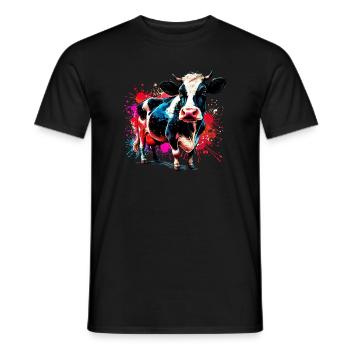 Kuh - Männer T-Shirt - Schwarz - Vorne - AI Model Male 178 light (178cm)