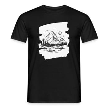 Mountains - Men's T-Shirt - black - Front - AI Model Male 178 light (178cm)