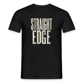 Straight Edge Schriftzug für Straight Edger Life - Männer T-Shirt - Schwarz - Vorne - AI Model Male 178 light (178cm)