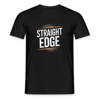 Lettrage à bord droit pour une durée de vie de coupe-bordure droit - T-shirt homme - noir - Devant - AI Model Male 178 light (178cm)