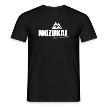 OFFICIAL MOZUKAI white logo - Men's T-Shirt - black - Front - AI Model Male 178 light (178cm)