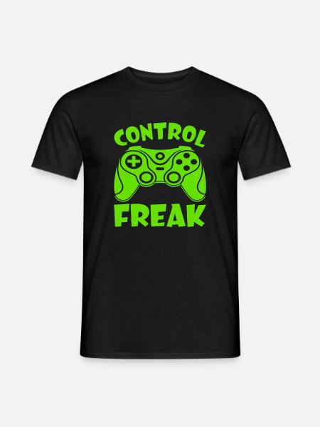Gaming "Control Freak" – Lustiges Geschenk - Männer T-Shirt - Schwarz